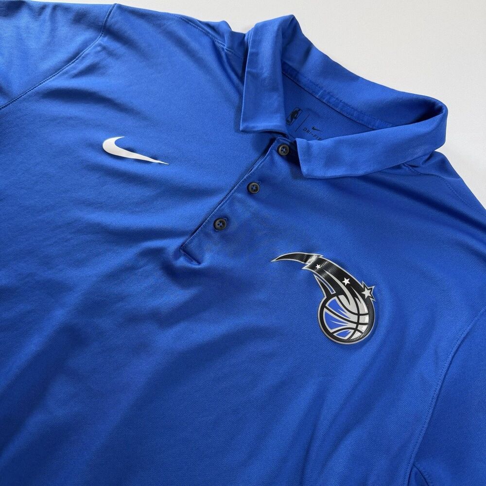 Nike Dri-FIT Orlando Magic NBA Polo Shirt Mens XXL 2XL Royal Blue Performance